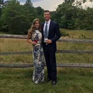 Blue and Tan Floral Pants jumper